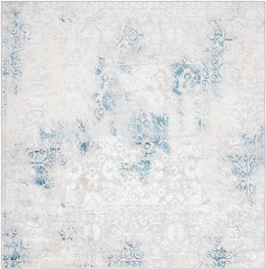Orchard VIII Square Rug in Gray & Blue by Safavieh