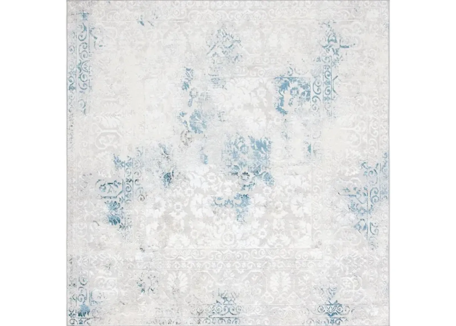 Orchard VIII Square Rug in Gray & Blue by Safavieh