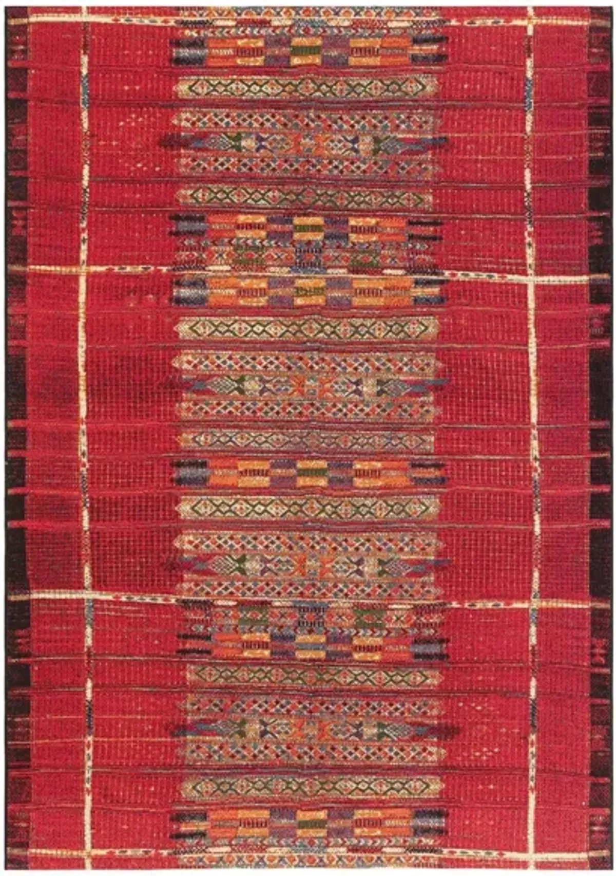 Liora Manne Marina Tribal Stripe Indoor/Outdoor Area Rug in Red by Trans-Ocean Import Co Inc