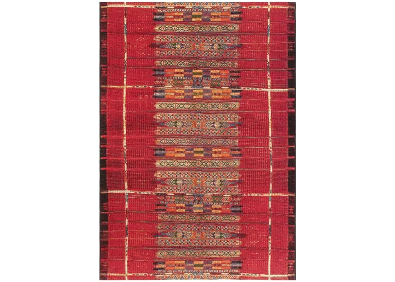 Liora Manne Marina Tribal Stripe Indoor/Outdoor Area Rug in Red by Trans-Ocean Import Co Inc