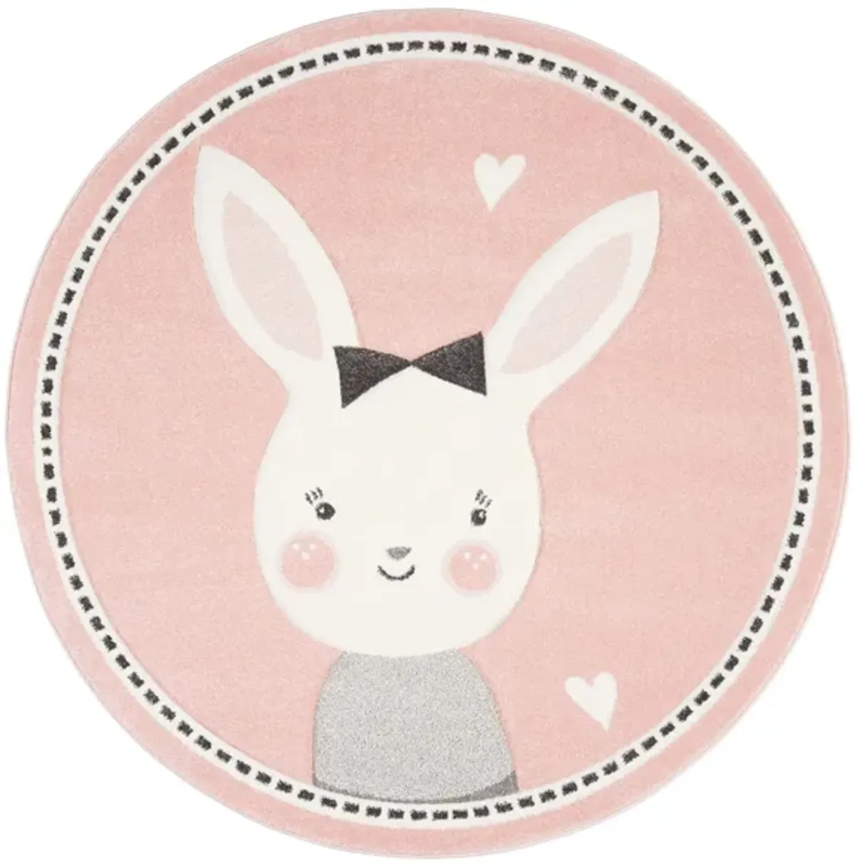 Carousel Bunny Kids Area Rug Round