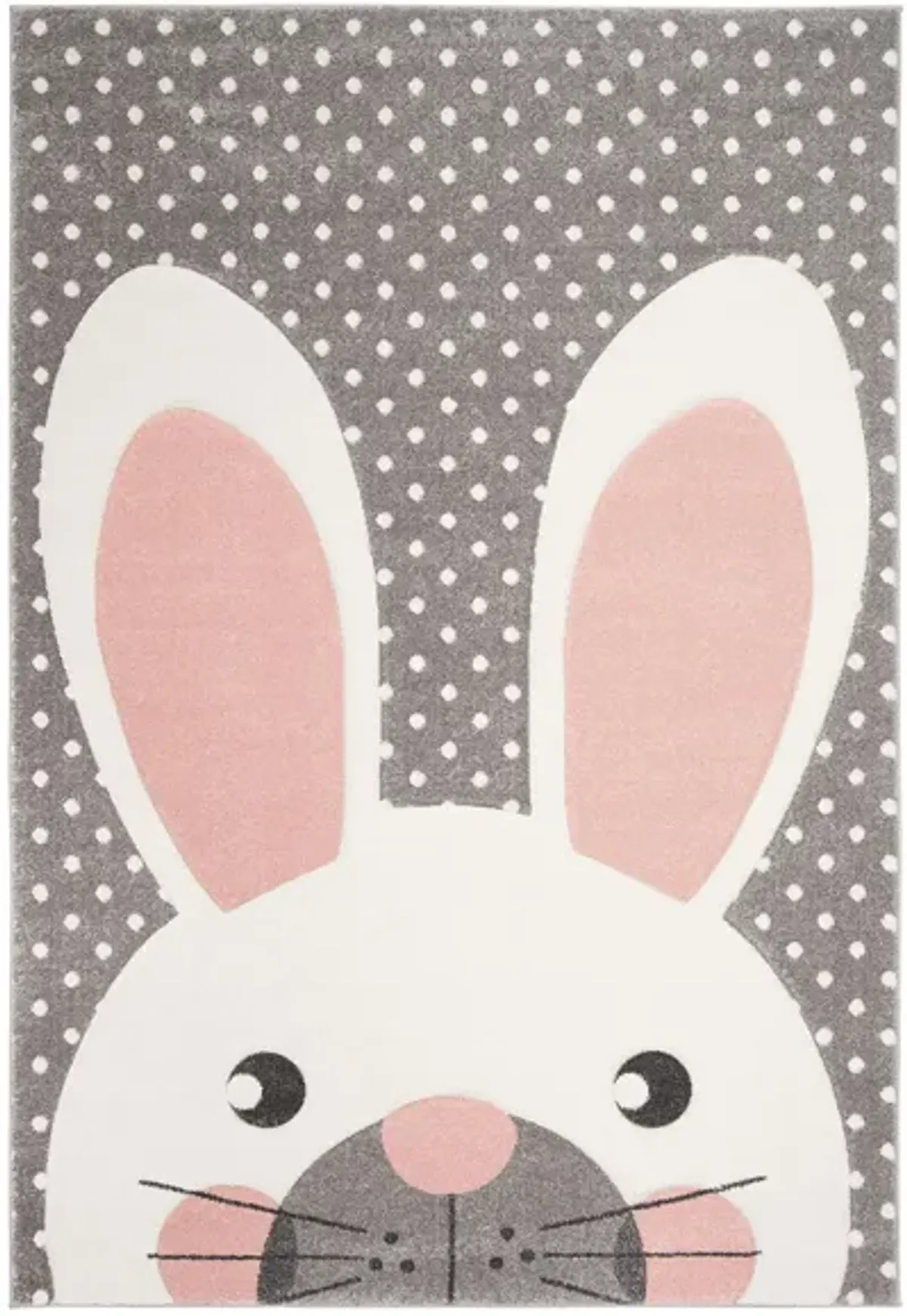 Carousel Rabbit Kids Area Rug in Pink & Gray by Safavieh