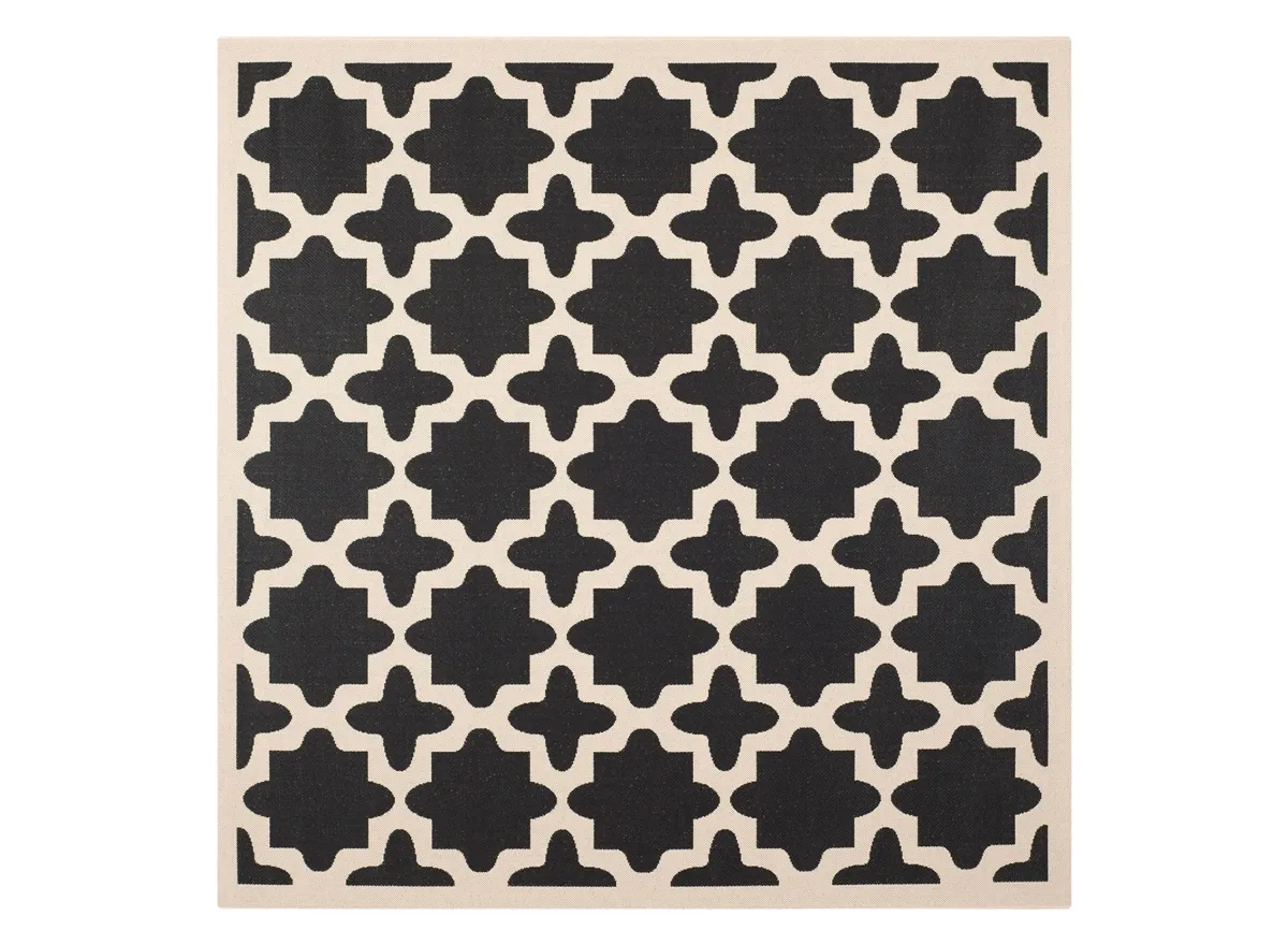 Courtyard Tile Indoor/Outdoor Area Rug in Black & Beige by Safavieh