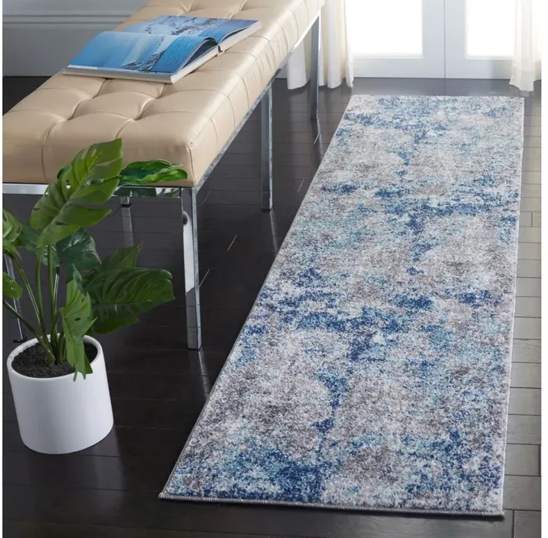 Iommi Runner Rug in Navy & Gray by Safavieh