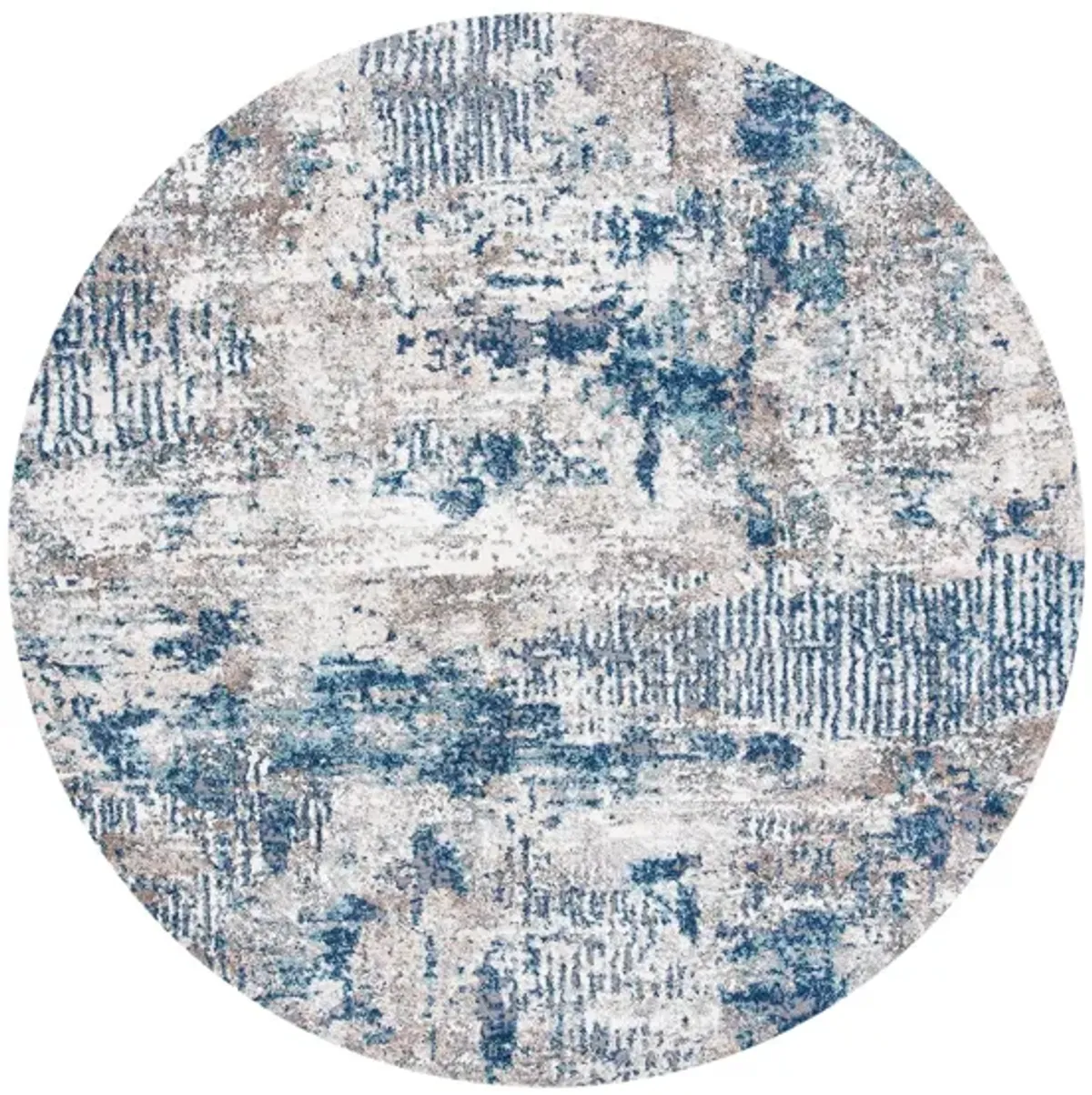 Butler Area Rug Round in Gray & Navy by Safavieh