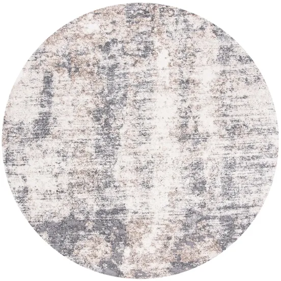 Doyle Area Rug Round in Ivory & Gray by Safavieh