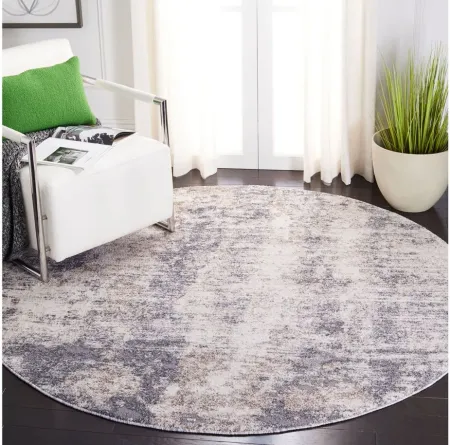 Doyle Area Rug Round in Ivory & Gray by Safavieh