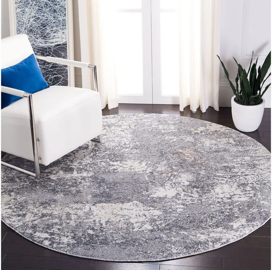 Lloyd Area Rug Round in Gray by Safavieh