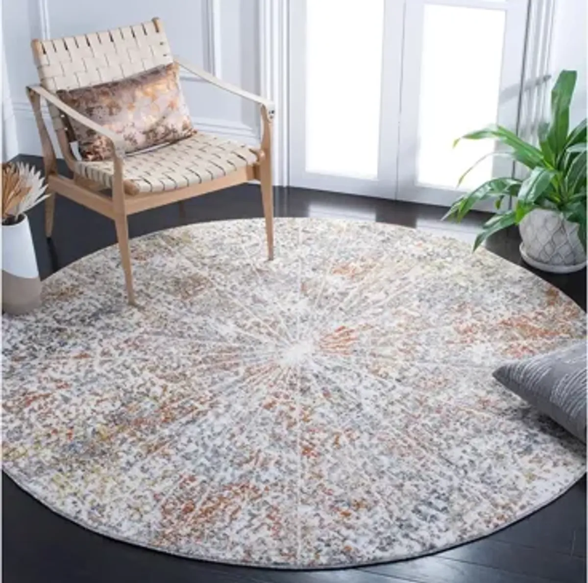 Brookvale Ivory & Gray Area Rug Round