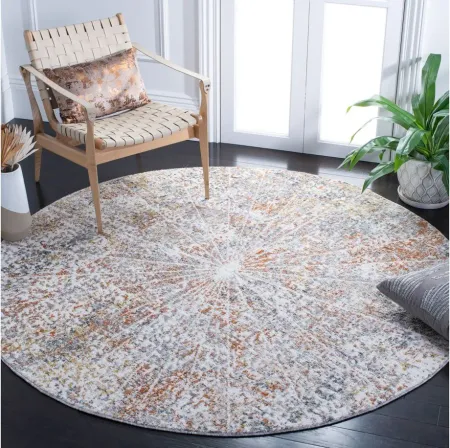 Brookvale Ivory & Gray Area Rug Round in Ivory & Gray by Safavieh