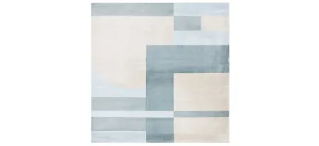 Orville Square Area Rug in Beige/Blue by Safavieh