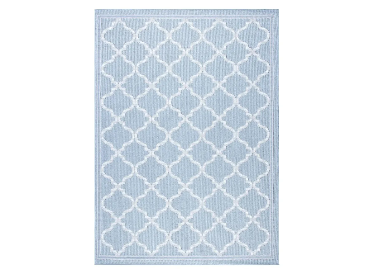 Bermuda Morocco Indoor/Outdoor Area Rug in Light Blue & Ivory by Safavieh