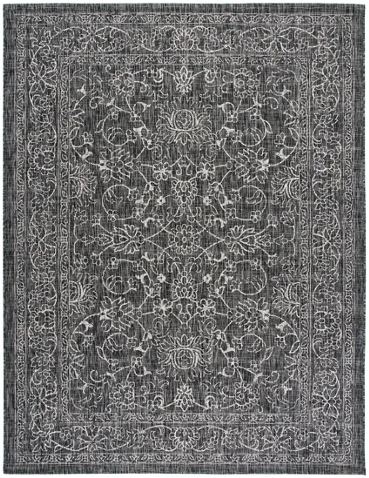 Courtyard Pacific Indoor/Outdoor Area Rug in Black & Ivory by Safavieh