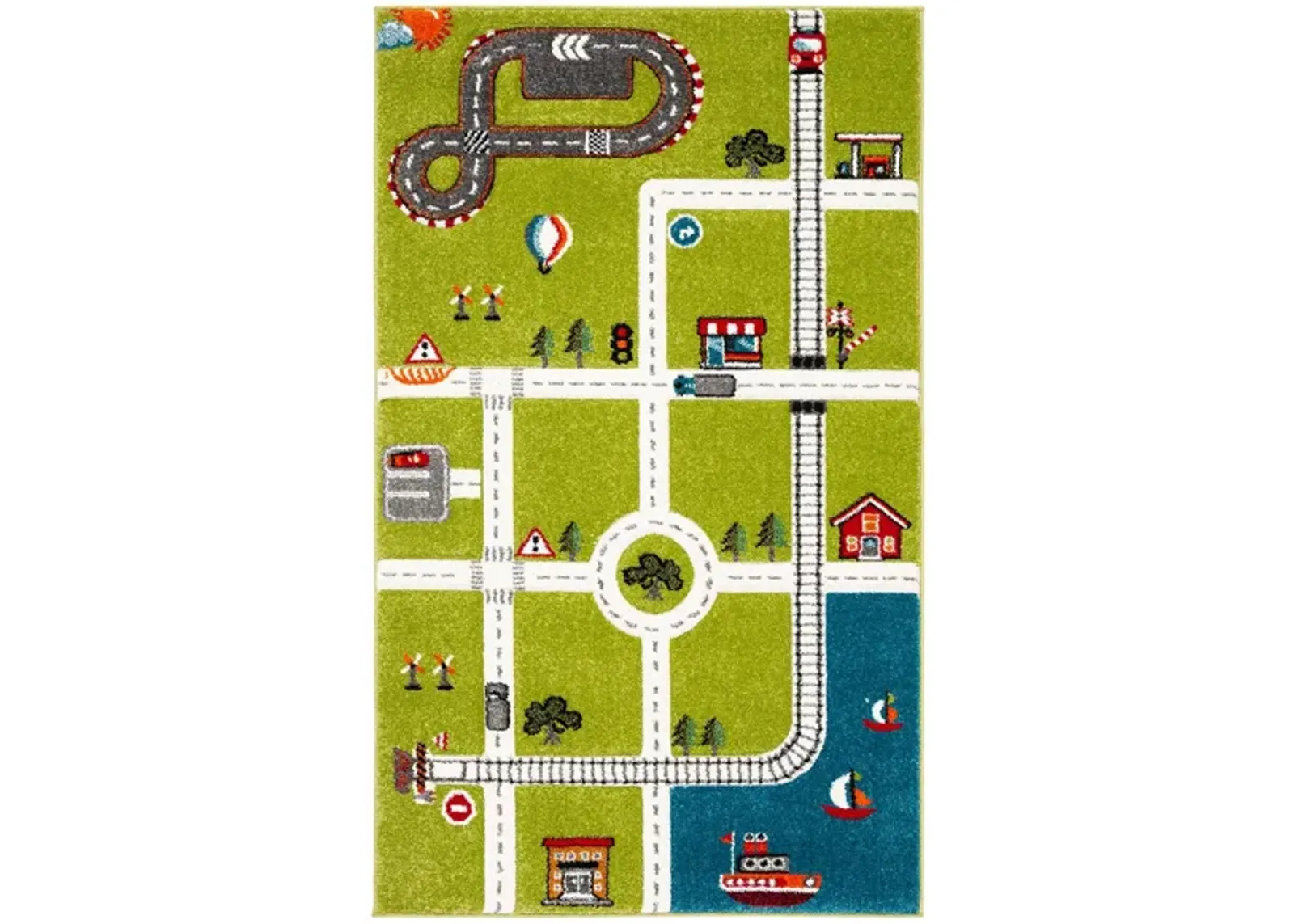 Carousel Cars Kids Area Rug