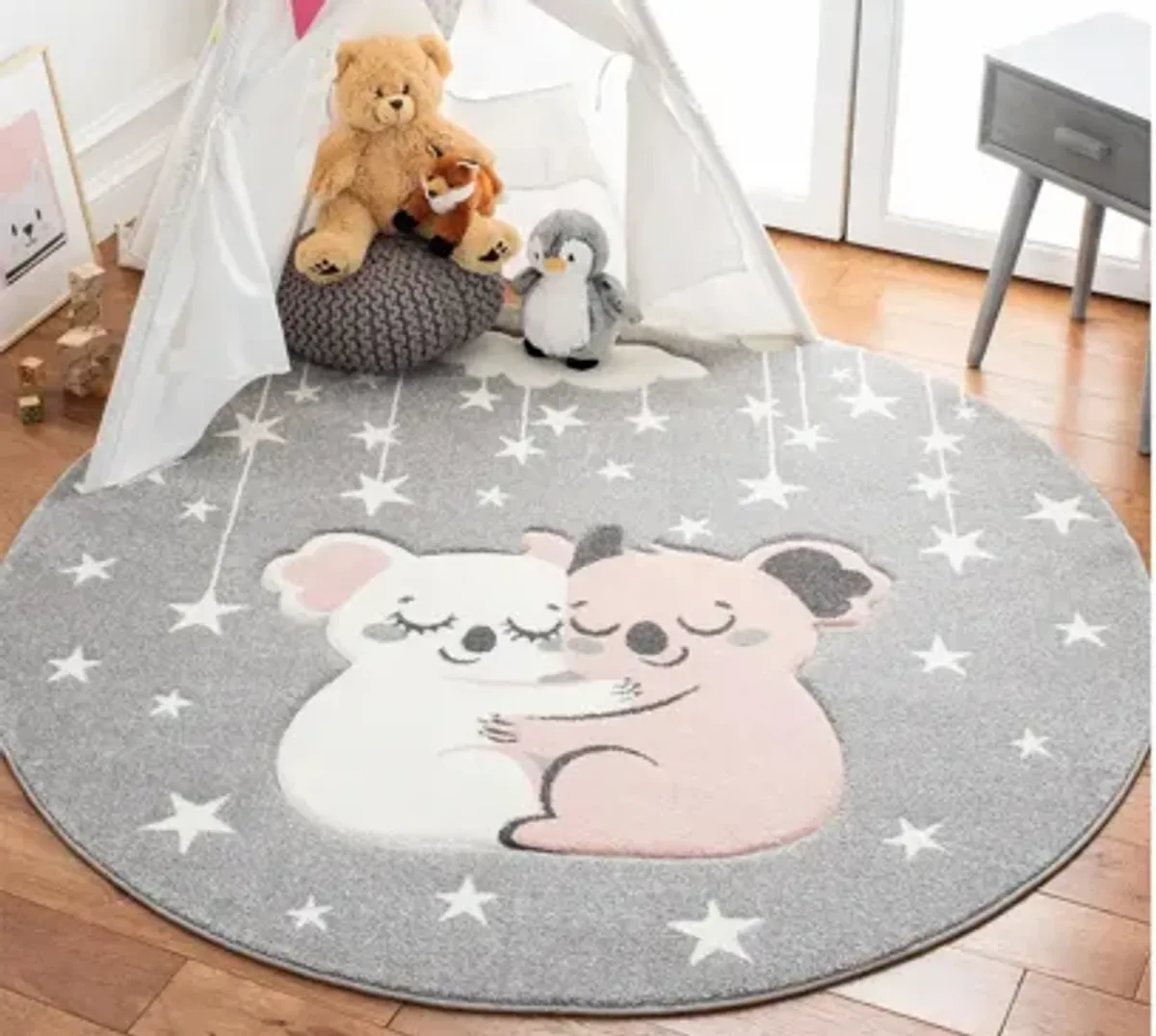 Carousel Koala Kids Area Rug Round