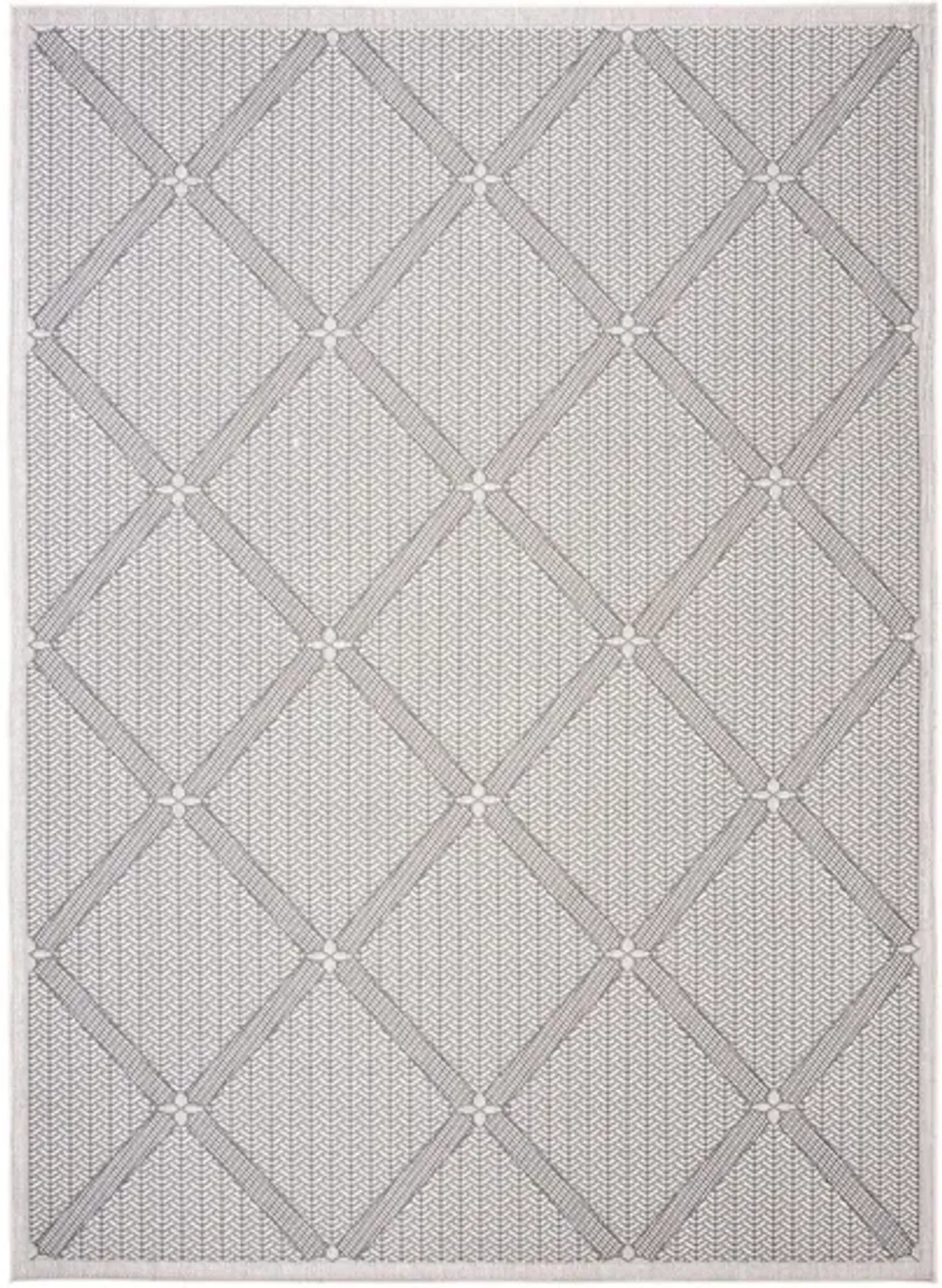 Bermuda Wide Diamond Indoor/Outdoor Area Rug in Cream & Gray by Safavieh