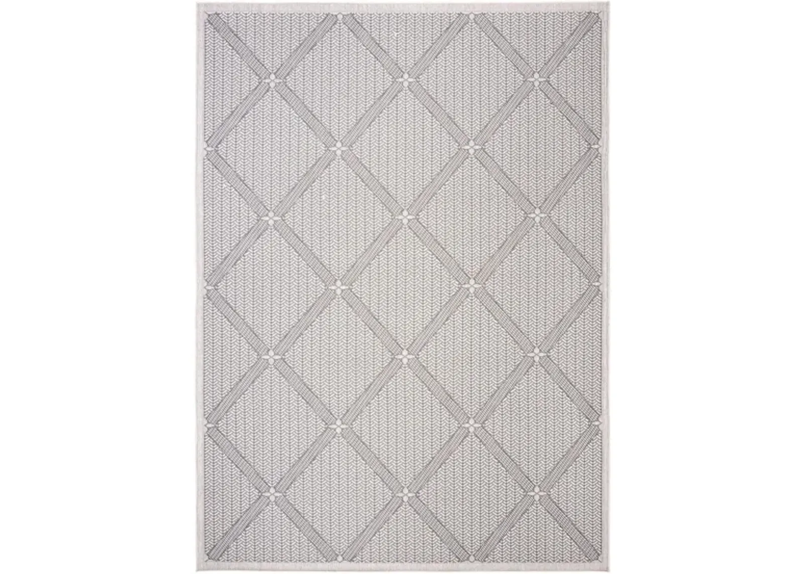 Bermuda Wide Diamond Indoor/Outdoor Area Rug in Cream & Gray by Safavieh