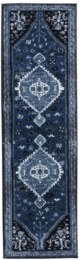 Vintage Hamadan Blue Runner Rug in Blue & Black by Safavieh