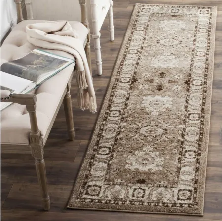 Avicenna Taupe Runner Rug in Taupe by Safavieh