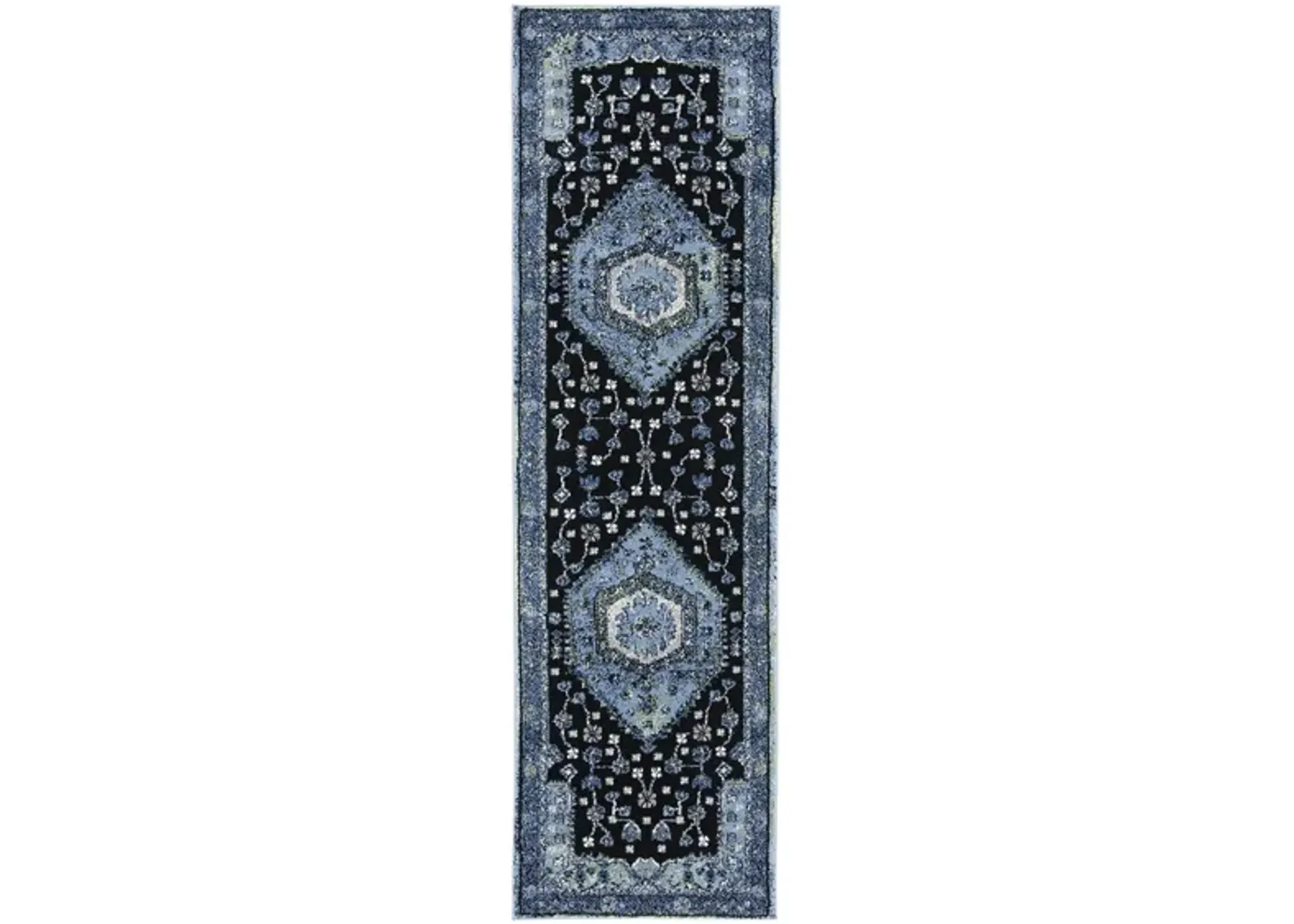 Hamadan Light Blue Runner Rug