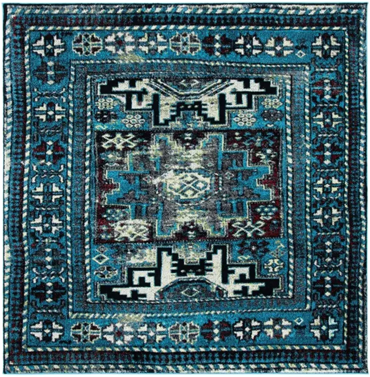 Zagros Light Blue Area Rug in Light Blue & Black by Safavieh