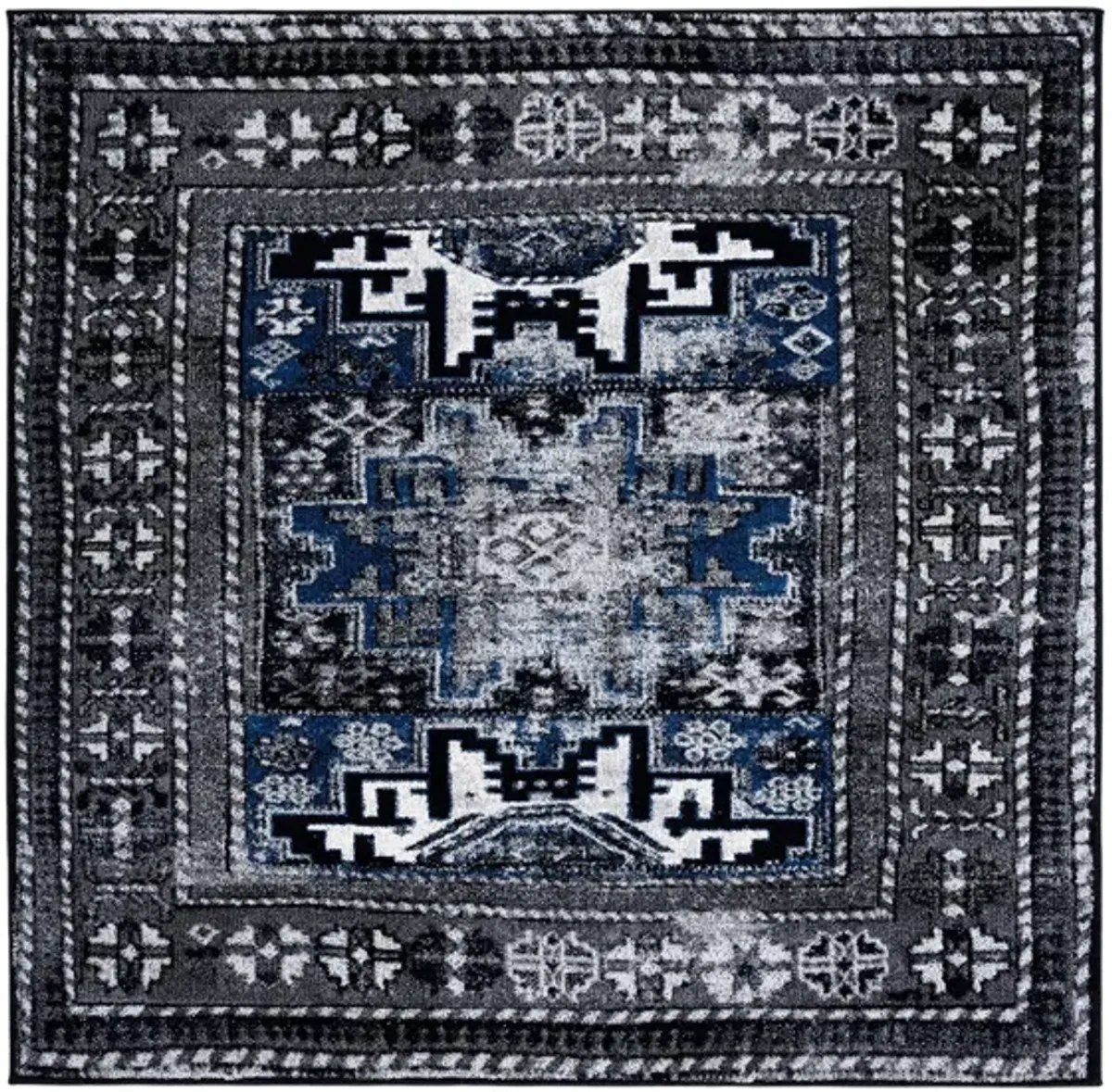 Zagros Area Rug in Grey & Blue by Safavieh