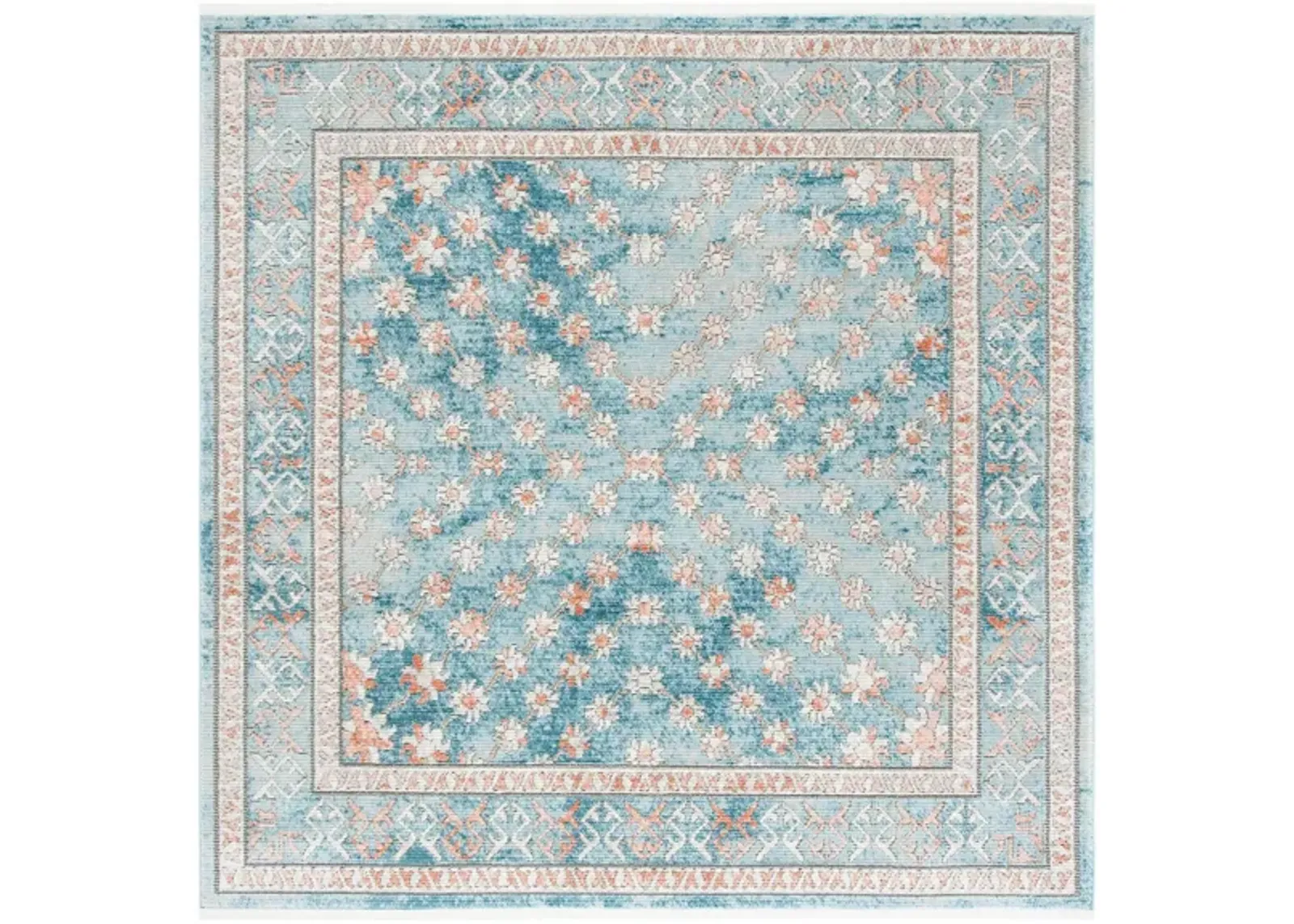 Shivan Area Rug in Blue / Rose by Safavieh