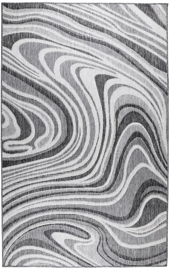 Liora Manne Malibu Waves Indoor/Outdoor Area Rug in Charcoal by Trans-Ocean Import Co Inc