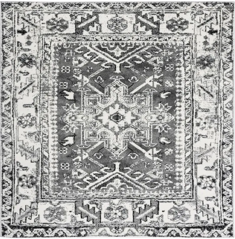 Darius Grey Area Rug Square in Grey & Ivory by Safavieh