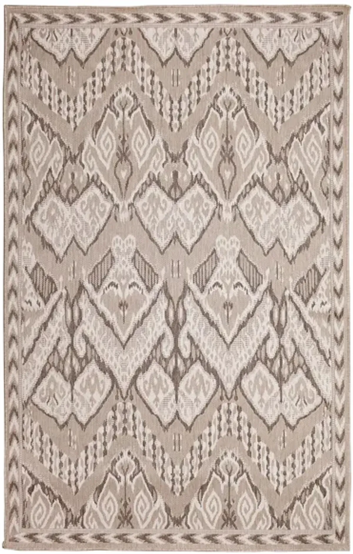 Liora Manne Malibu Ikat Indoor/Outdoor Area Rug in Neutral by Trans-Ocean Import Co Inc