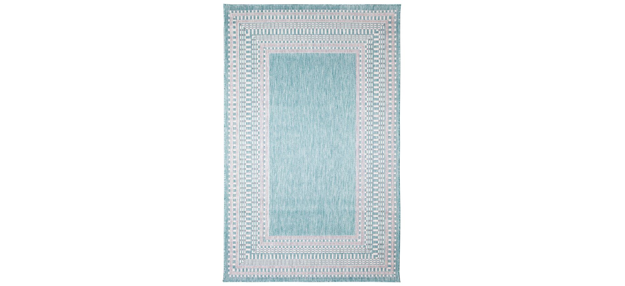 Liora Manne Malibu Etched Border Indoor/Outdoor Area Rug in Aqua by Trans-Ocean Import Co Inc