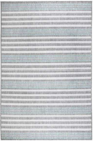 Liora Manne Malibu Faded Stripe Indoor/Outdoor Area Rug in Aqua by Trans-Ocean Import Co Inc