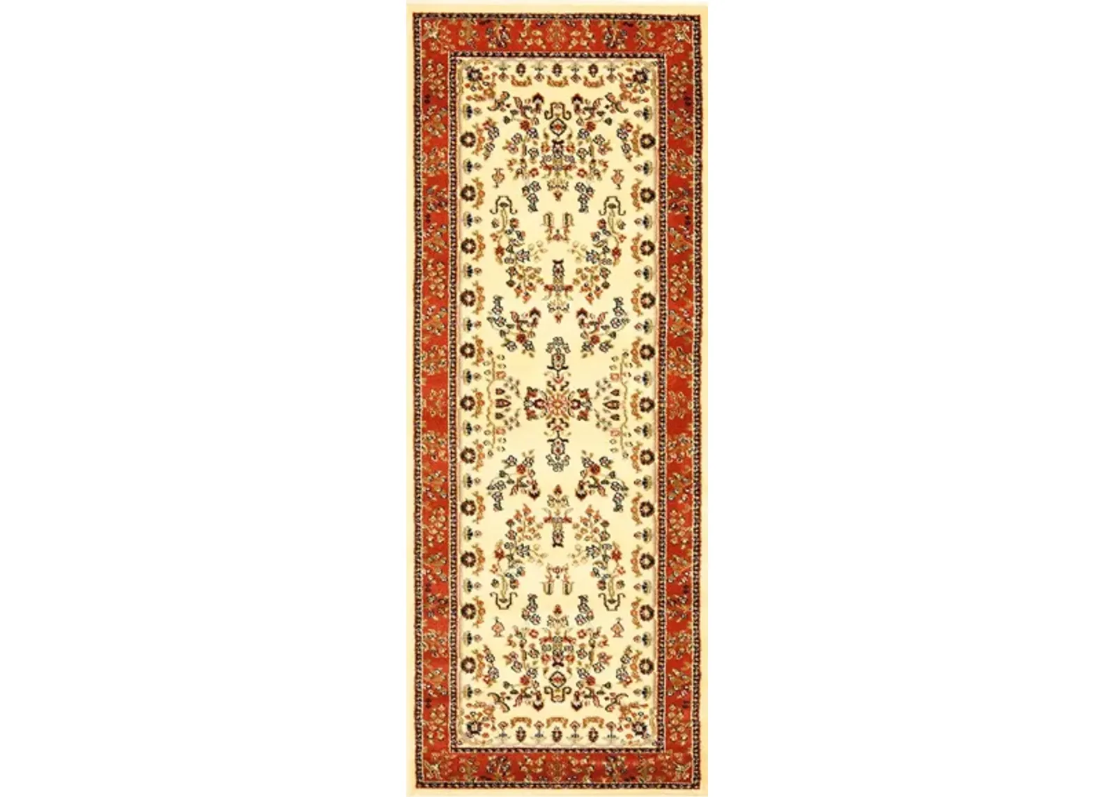 Anglia Runner Rug in Ivory / Rust by Safavieh