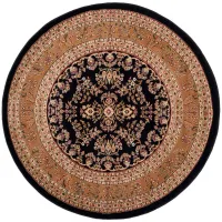 Anglia Area Rug Round in Black / Tan by Safavieh