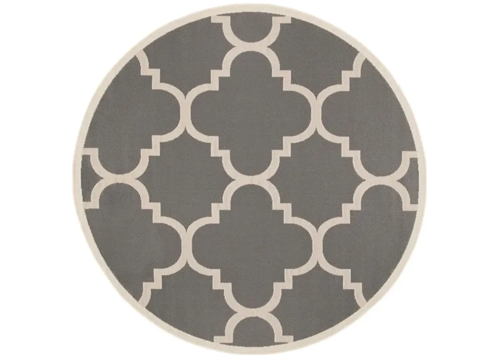 Courtyard Morocco Indoor/Outdoor Area Rug Round in Gray & Beige by Safavieh