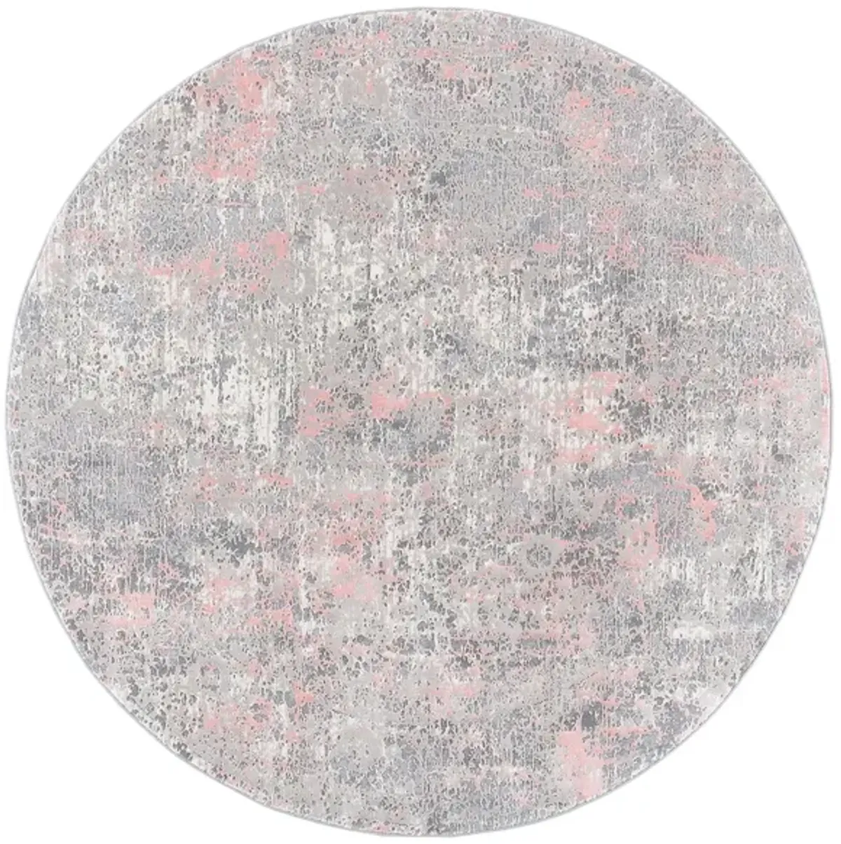 Thompson Round Area Rug in Gray; Pink by Safavieh