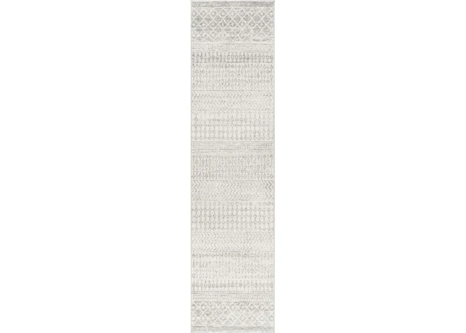 Elaziz Runner Rug in Light Gray, Medium Gray, White by Surya