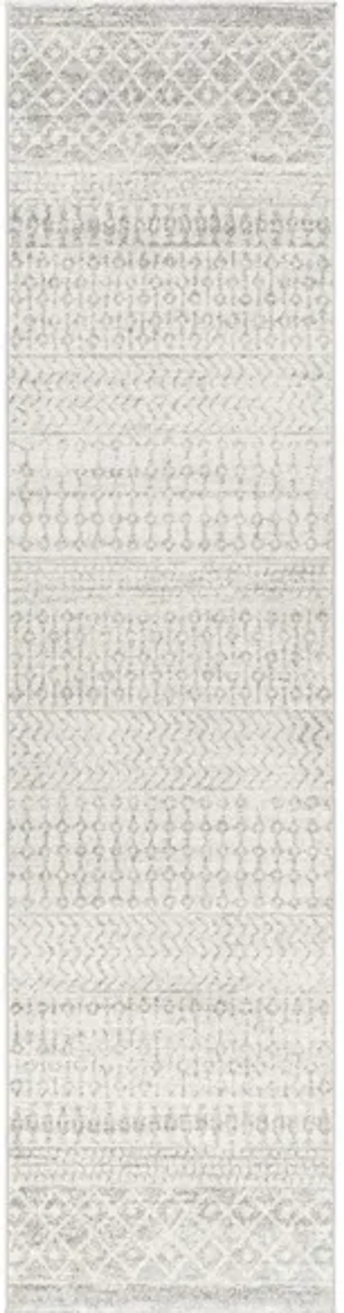 Elaziz Runner Rug in Light Gray, Medium Gray, White by Surya