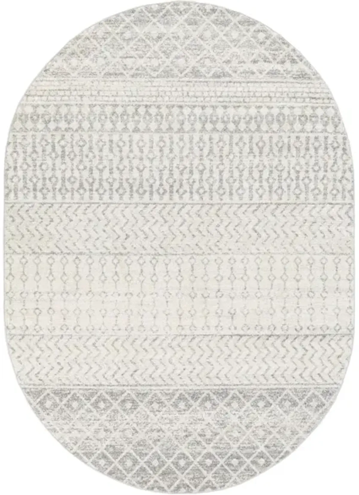 Elaziz Area Rug in Light Gray, Medium Gray, White by Surya