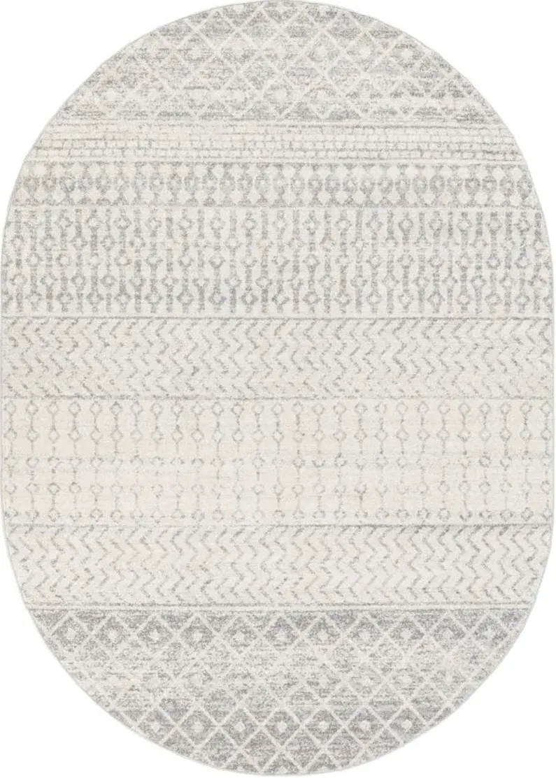 Elaziz Area Rug in Light Gray, Medium Gray, White by Surya