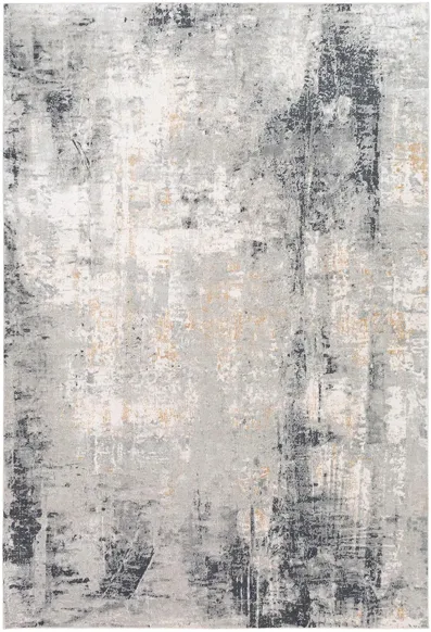 Firenze Galleria Rug in Light Gray, Medium Gray, Mustard, White, Charcoal by Surya