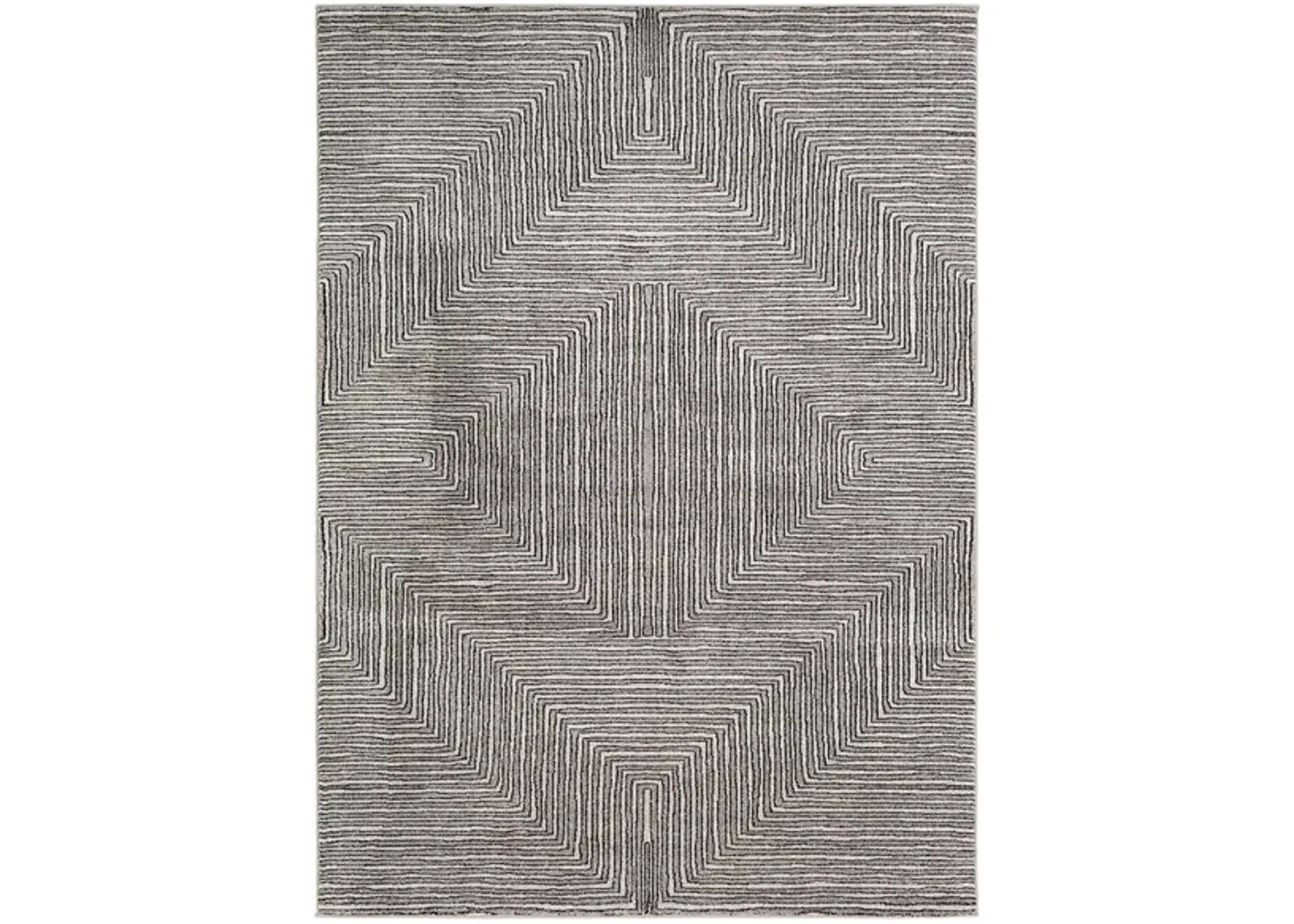 Nepali Diamond Rug in Black, Medium Gray, Cream by Surya