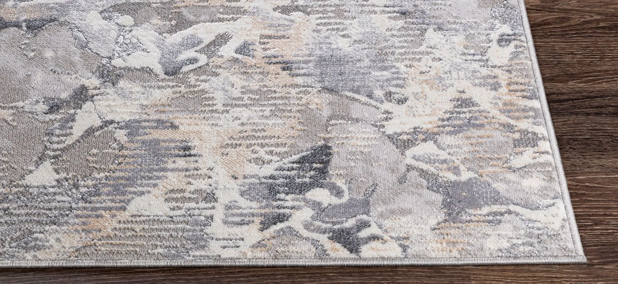 Perception Granite Rug in Taupe, Light Gray, Charcoal, White by Surya