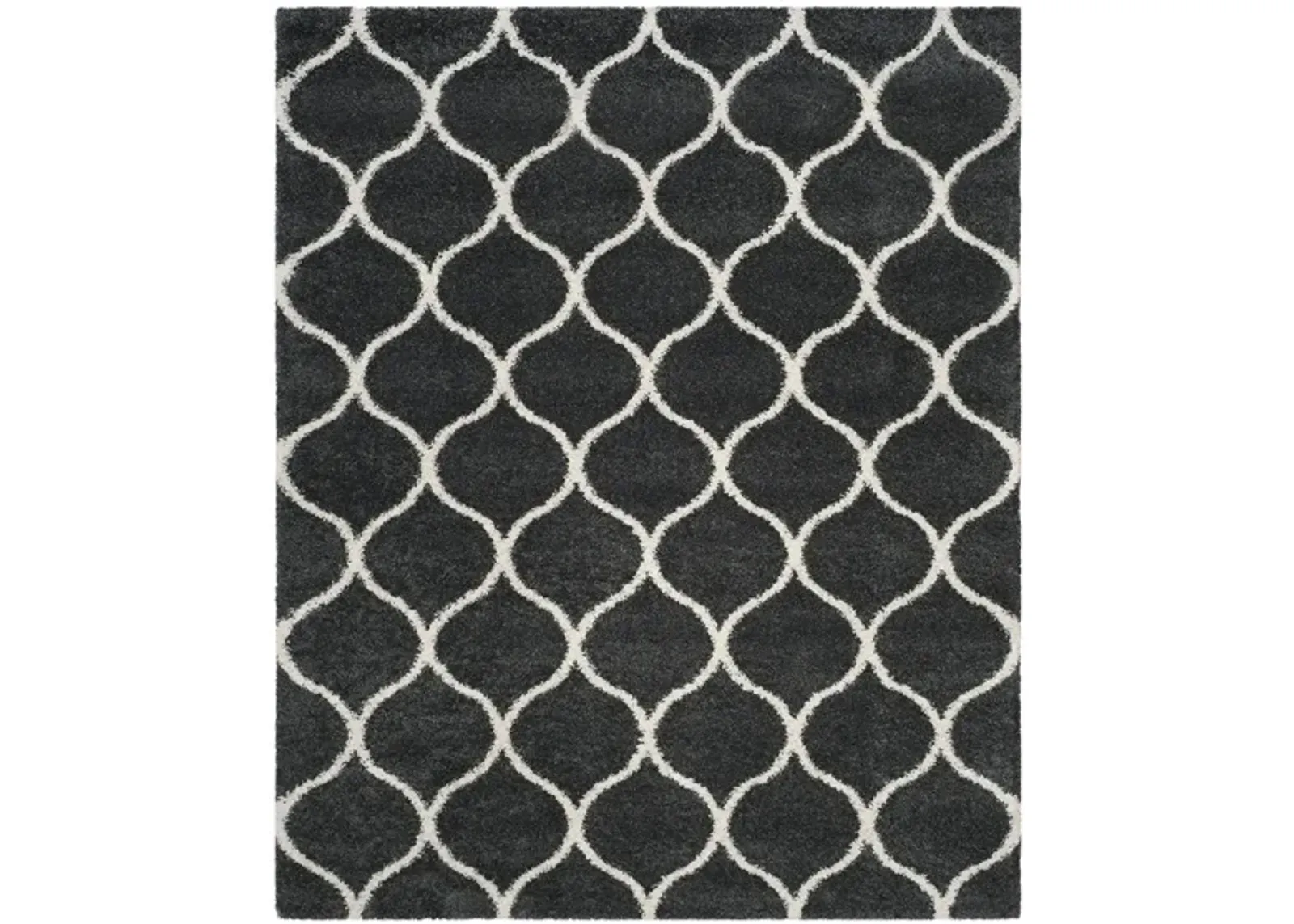 Hudson Shag Area Rug in DarkGrey/Ivory by Safavieh