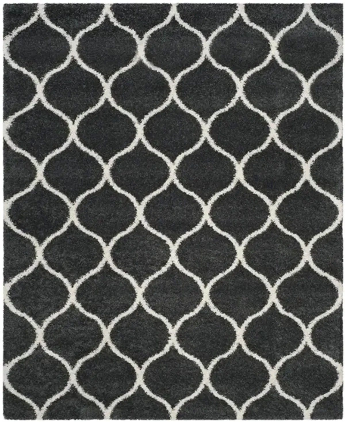 Hudson Shag Area Rug in DarkGrey/Ivory by Safavieh