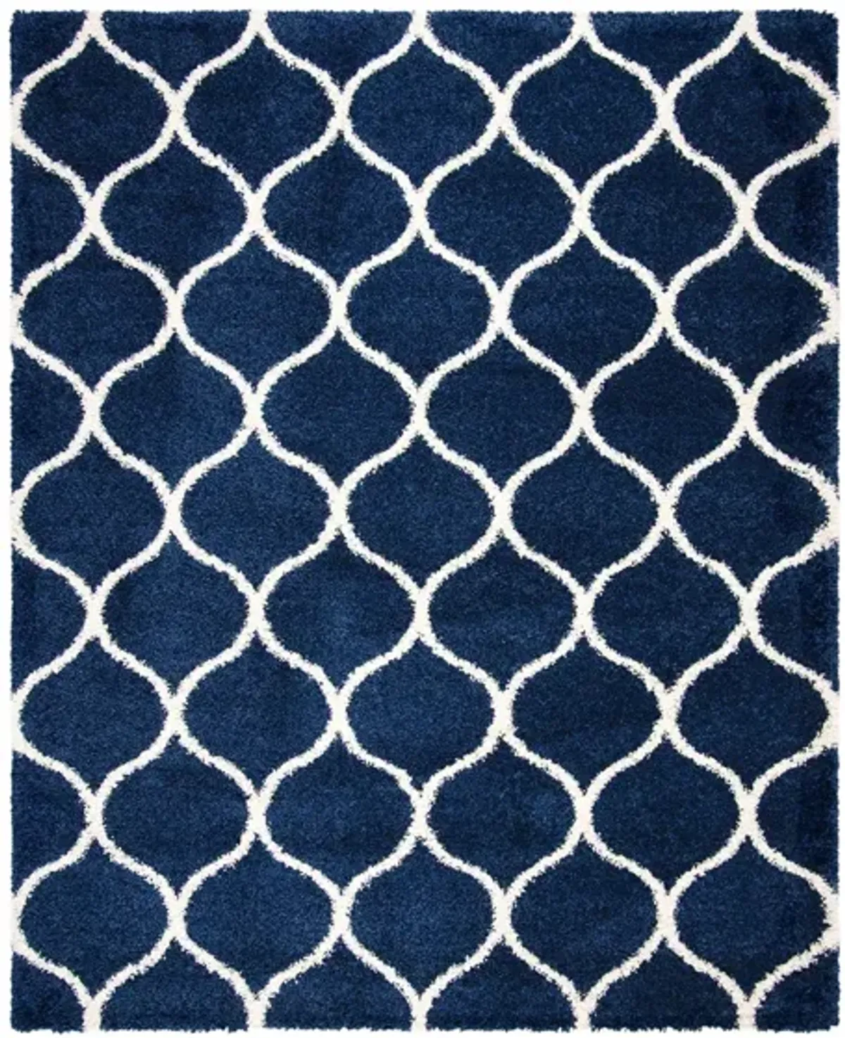 Hudson Shag Area Rug in Navy/Ivory by Safavieh