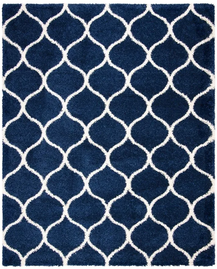 Hudson Shag Area Rug in Navy/Ivory by Safavieh