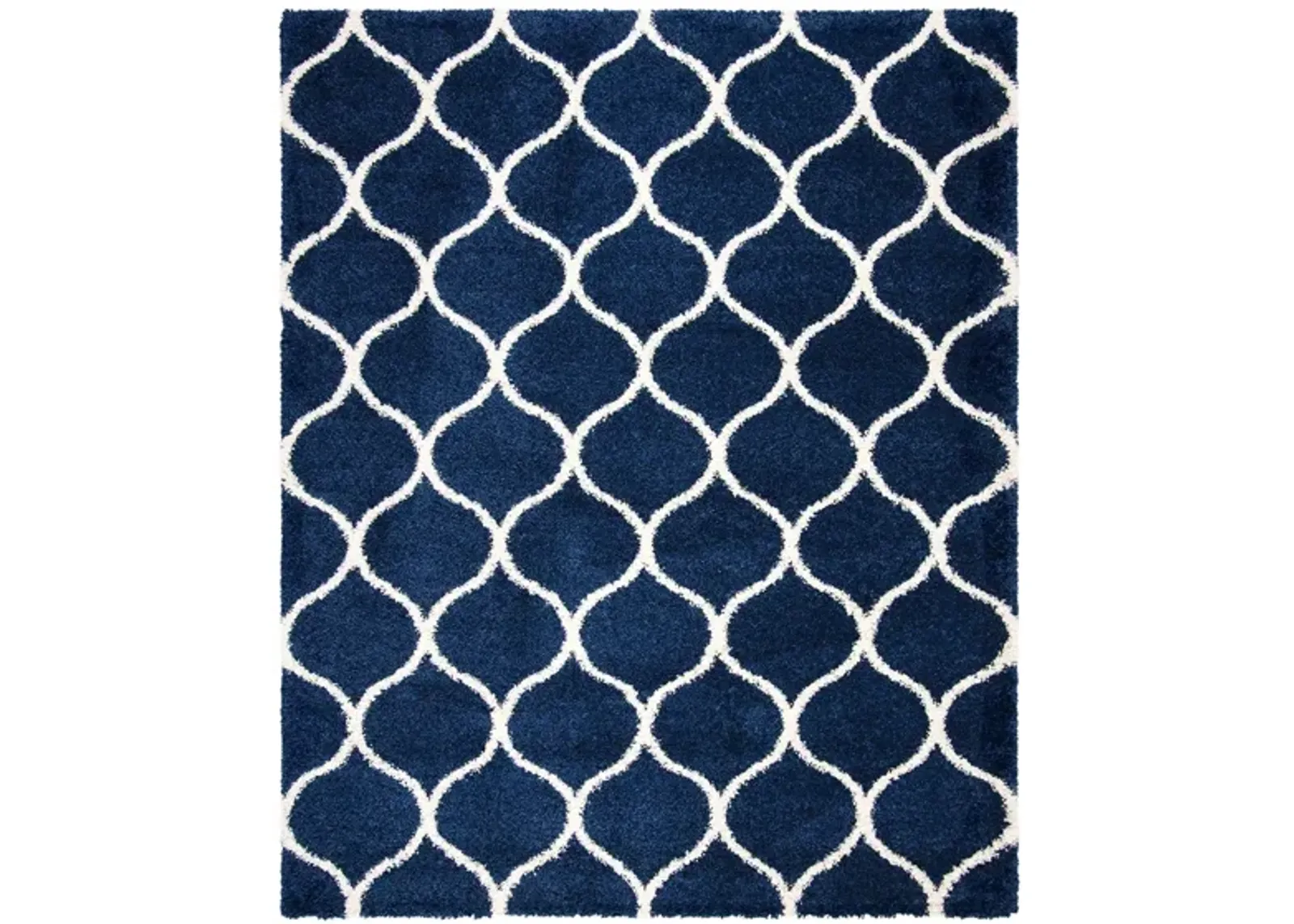 Hudson Shag Area Rug in Navy/Ivory by Safavieh