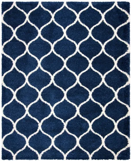 Hudson Shag Area Rug in Navy/Ivory by Safavieh