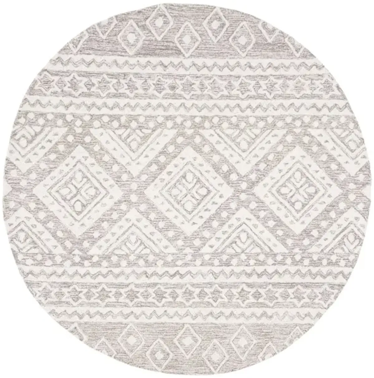 Miyamoto Runner Rug in Dark Gray & Ivory by Safavieh